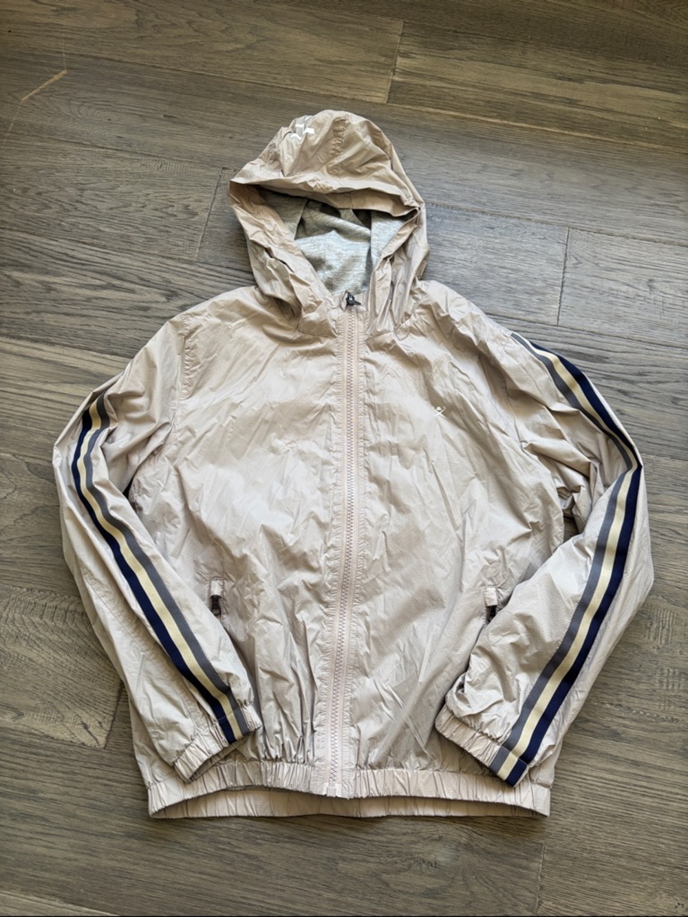 Hackett London | Light Beige Hooded Windbreaker Navy Stripes Lightweight 9-10YRS